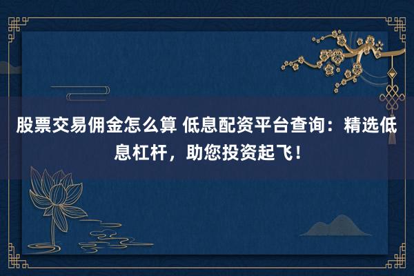 股票交易佣金怎么算 低息配资平台查询：精选低息杠杆，助您投资起飞！