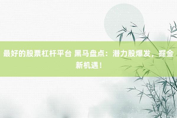 最好的股票杠杆平台 黑马盘点：潜力股爆发，掘金新机遇！