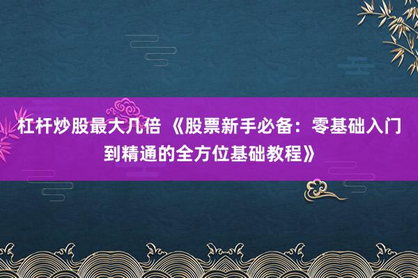 杠杆炒股最大几倍 《股票新手必备：零基础入门到精通的全方位基础教程》
